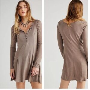 NWT Free People Beach Miles Of Mini Dress Size XS TAUPE New With Tags